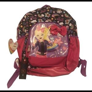 Jojo Sawa 17” Backpack Multi Colored Pink Bow New with Tags